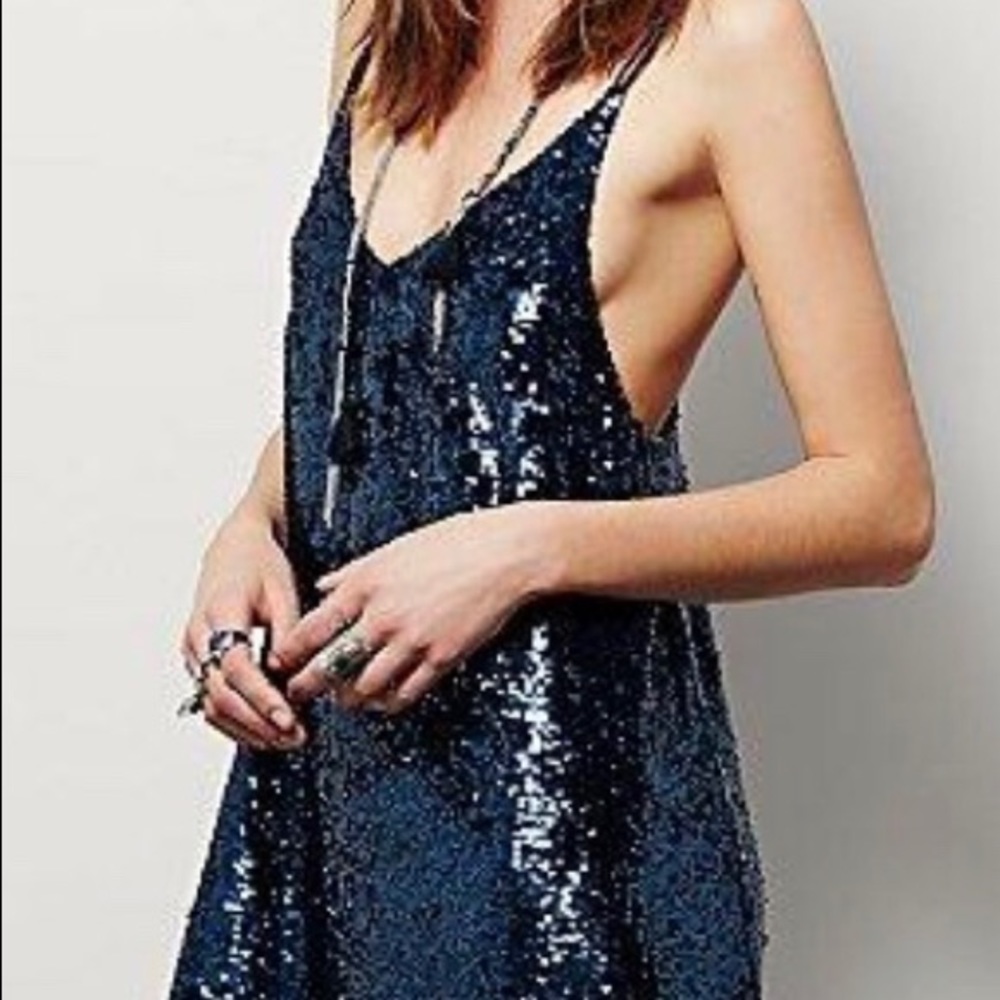 Blue mini Sparkler free people dress